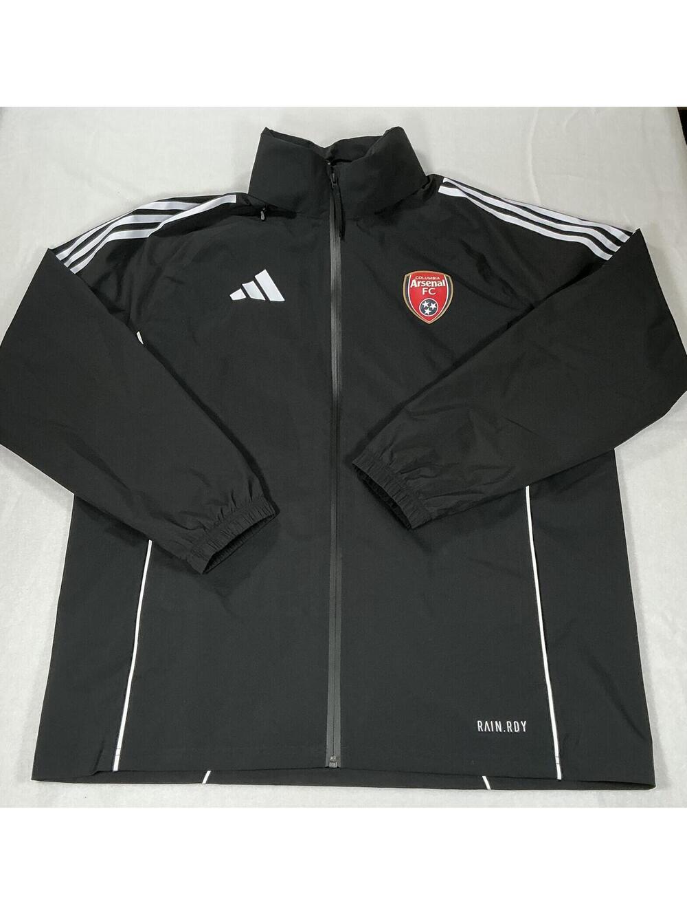 adidas Arsenal FC Black Rain Jacket Full Zip